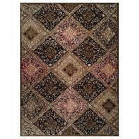 فرش ماشینی زمرد مشهد کد KR27 زمینه قهوه ای