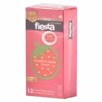 کاندوم خاردار فیستا مدل Strawberry Dotted بسته 12 عددی