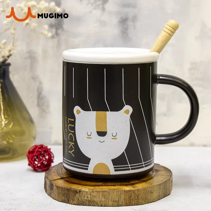 ماگ سرامیکی درب دار طرح خرس