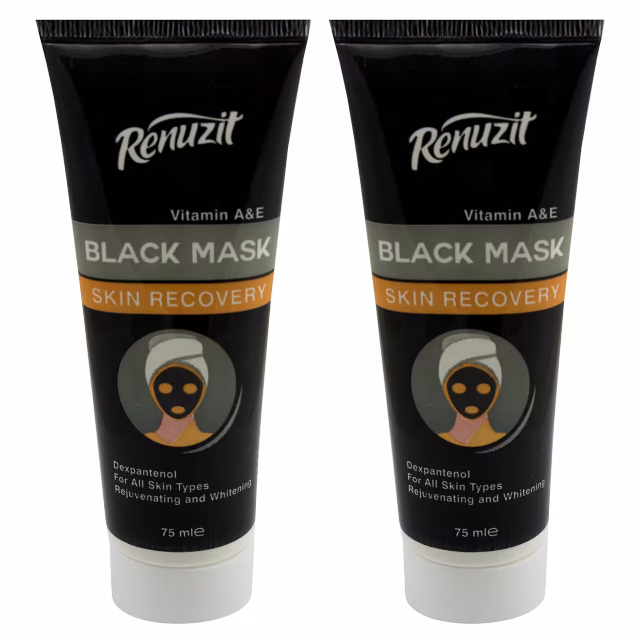 ماسک صورت رینو زیت مدل Black mask carbon active حجم 75 میلی لیتر مجموعه 2 عددی