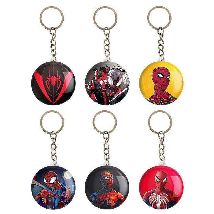 جاکلیدی خندالو مدل مرد عنکبوتی کد 600A مجموعه 6 عددی