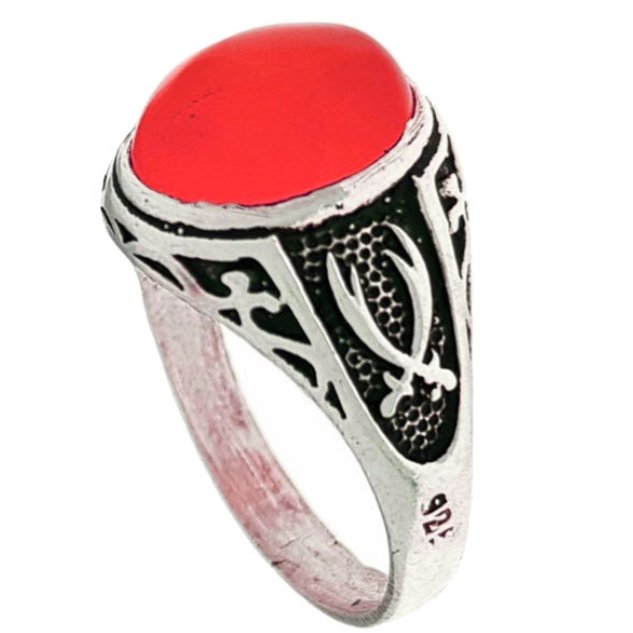 انگشتر نقره مردانه عقیق سرخ سلین کالا مدل 31(شناسنامه دار)