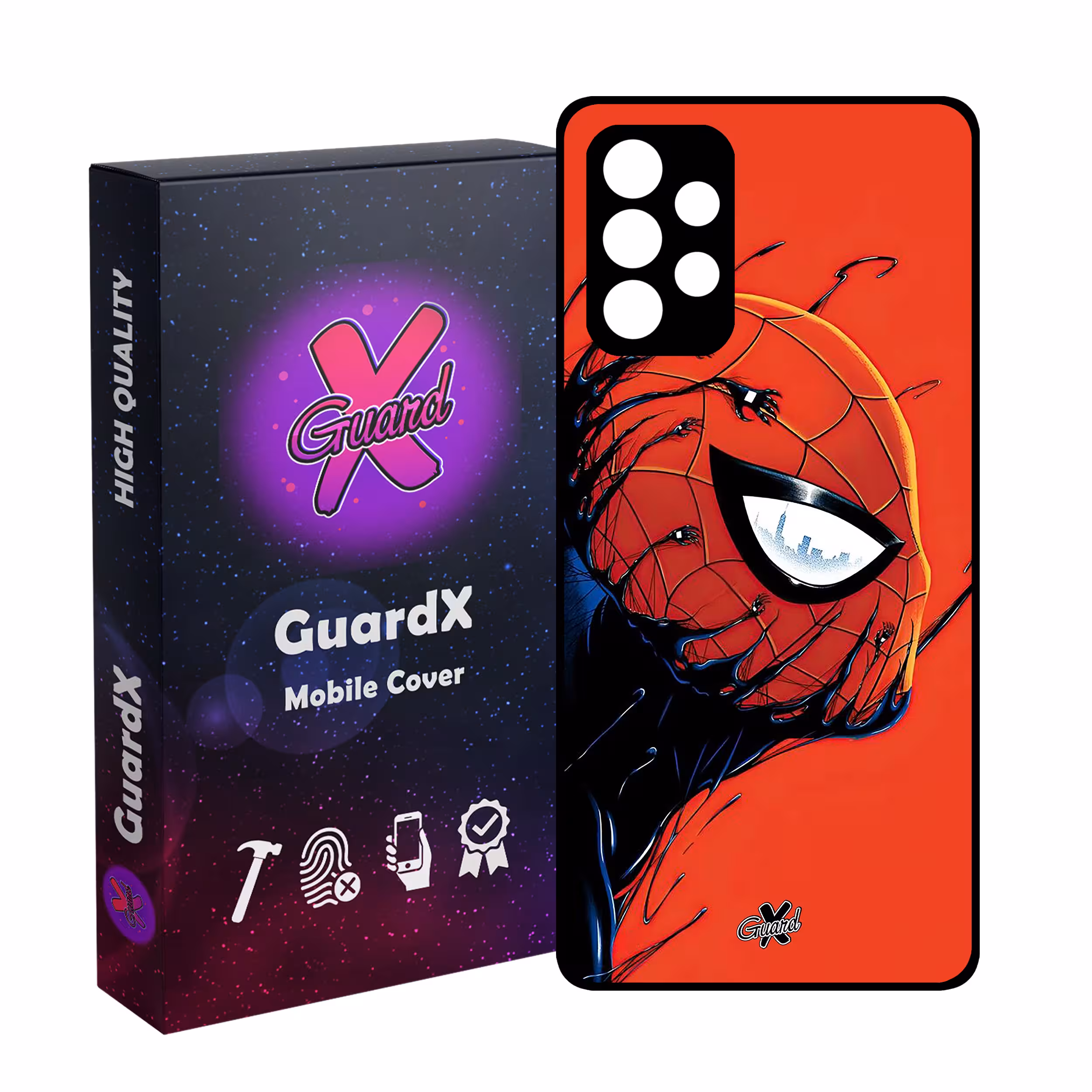 کاور گارد ایکس طرح مرد عنکبوتی مدل Glass10566 مناسب برای گوشی موبایل سامسونگ Galaxy A32 4G