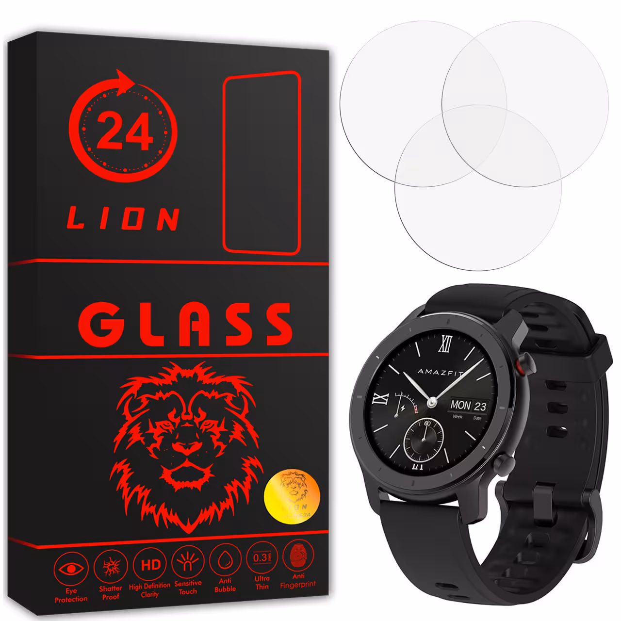 محافظ صفحه نمایش لاین مدل RB007 مناسب برای ساعت هوشمند شیایومی Smart Watch Amazfit GTR 42mm بسته سه عددی