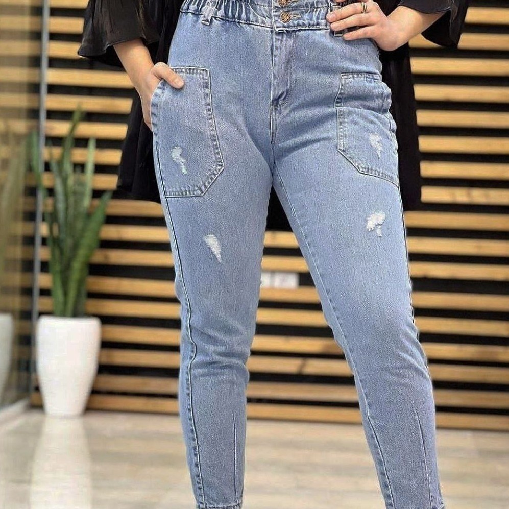 شلوار مام فیت شلوار جین ضخیم شلوار پاییزه شلوار زنانه