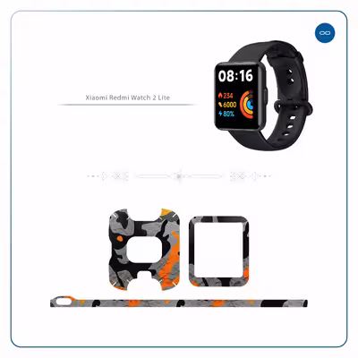 برچسب ماهوت طرح Army_Autumn مناسب برای ساعت هوشمند شیائومی Redmi Watch 2 Lite
