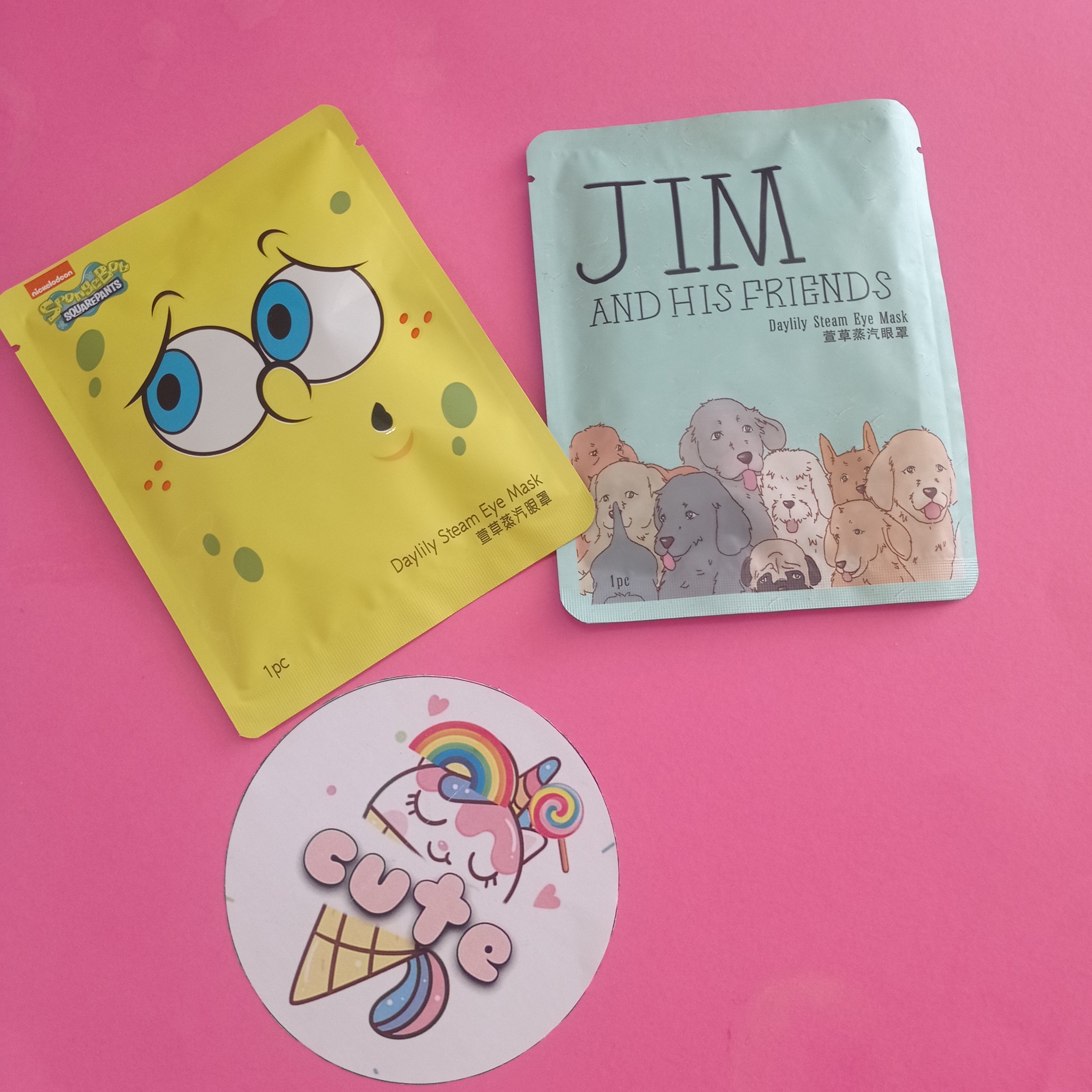 چشم بند حرارتی.ماسک چشم.ماسک حرارتی چشم طرح هاپو و باب اسفنجی.ماسک حرارتی.ماسک ورقه ای حرارتی