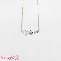 گردنبند زنانه برند سی ام CM طرح قلبهای پیوسته نگیندار کد 116