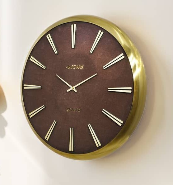 ساعت دیواری آرتمیس کد 2045 Brown Gold B قهوه ای طلایی