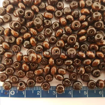 مهره چوبی 5 گرد قهوه ای بسته ای
