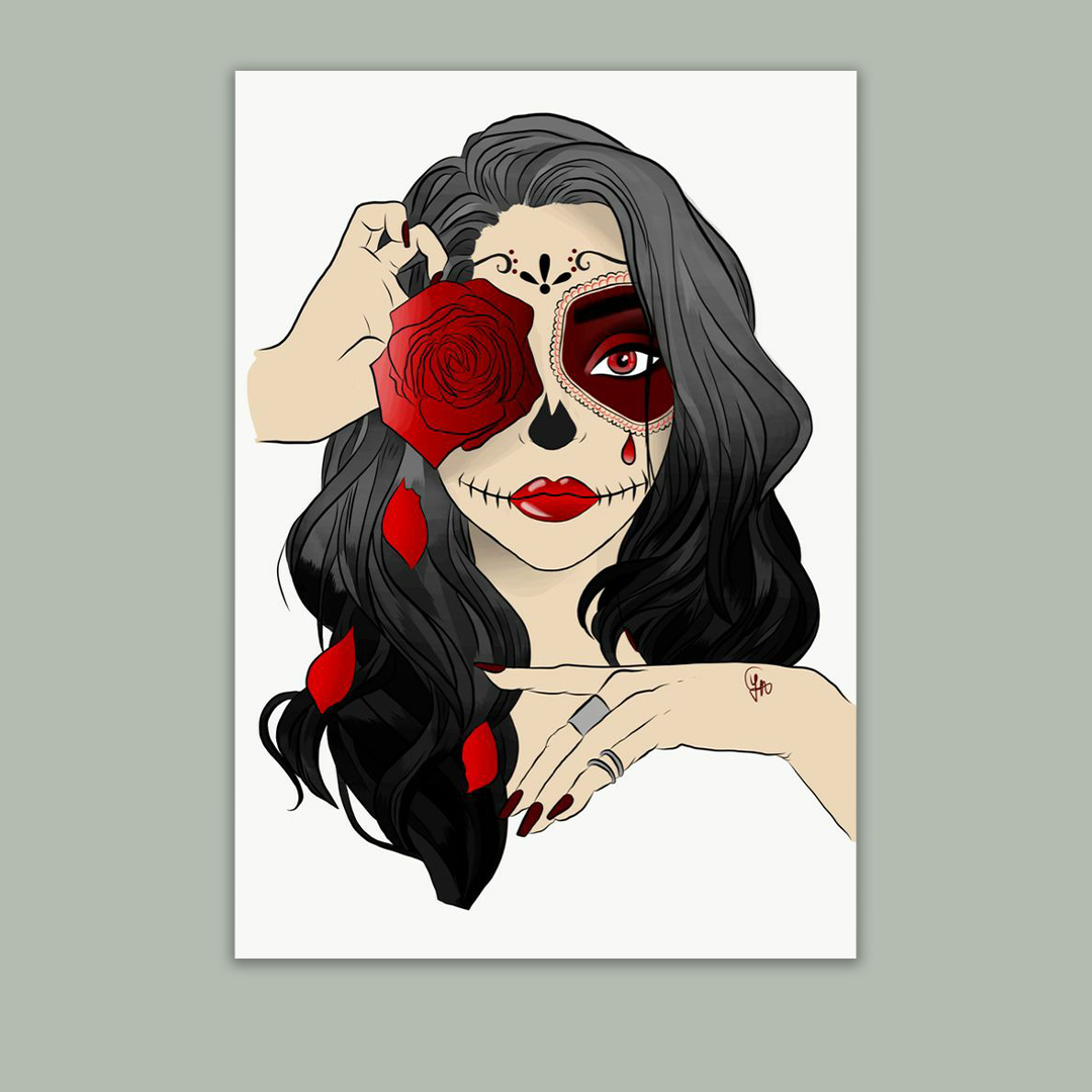 تابلو بوم مدل دختر اسکلتی کد 23