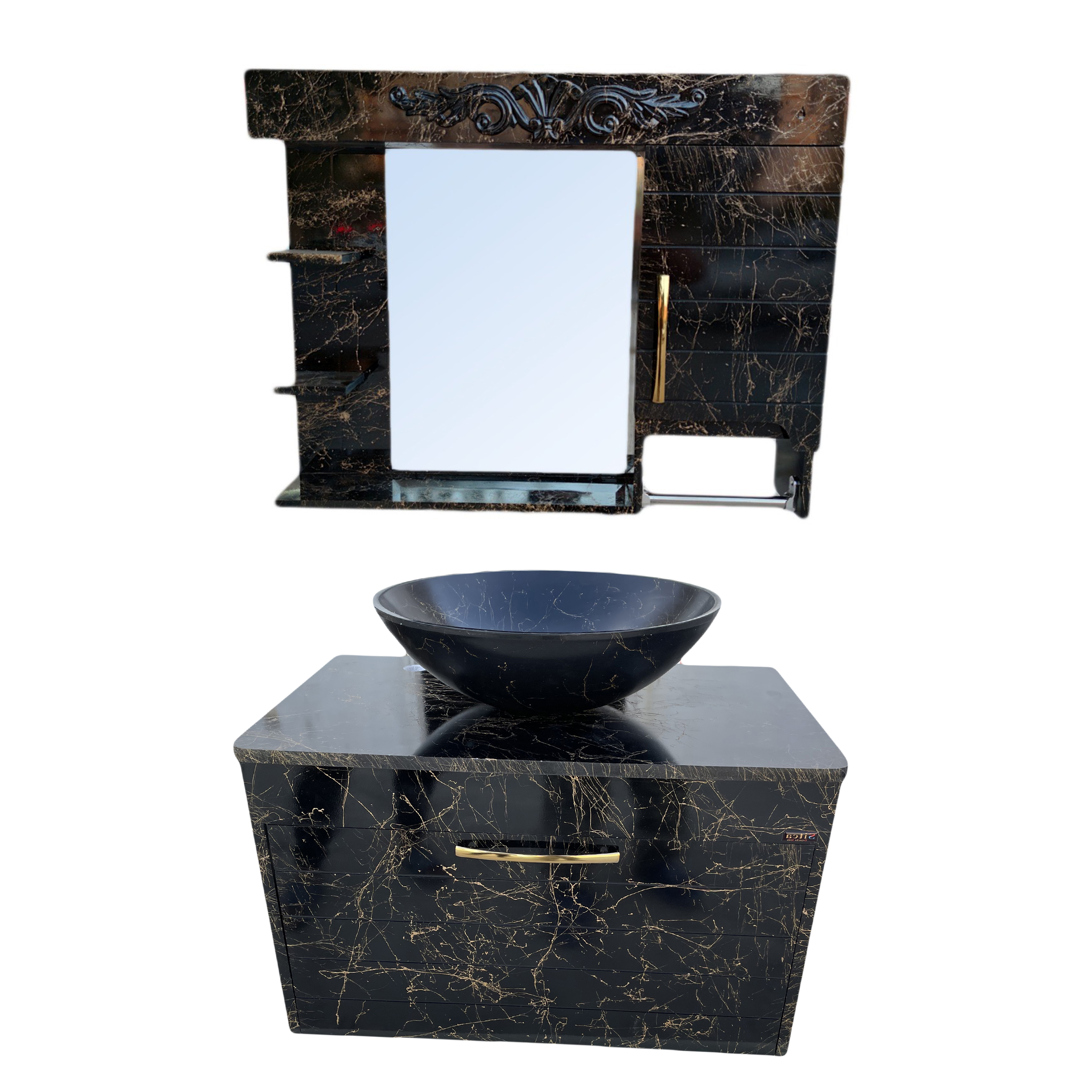 ست کابینت و روشویی سیتکا مدل S-R003 به همراه آینه و باکس