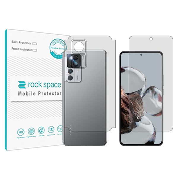 گلس صفحه نمایش و پشت گوشی شیائومی 12T مدل نانو هیدروژل گیمینگ برند راک اسپیس کد MS