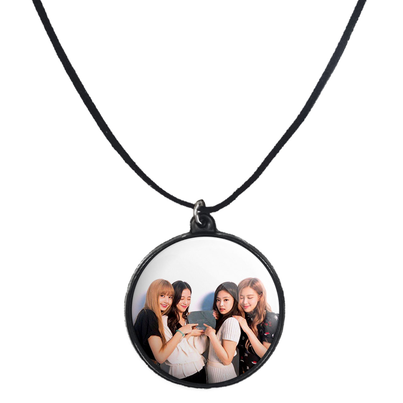 گردنبند پرمانه طرح بلک پینک کد pmb.17935 مدل دو طرفه