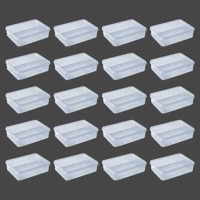 ظرف نگهدارنده مدل فریزری و مایکروویوی طرح مستطیلی شفاف کد 700cc بسته 20 عددی