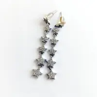 گوشواره آویز نقره طرح ستاره عیار925