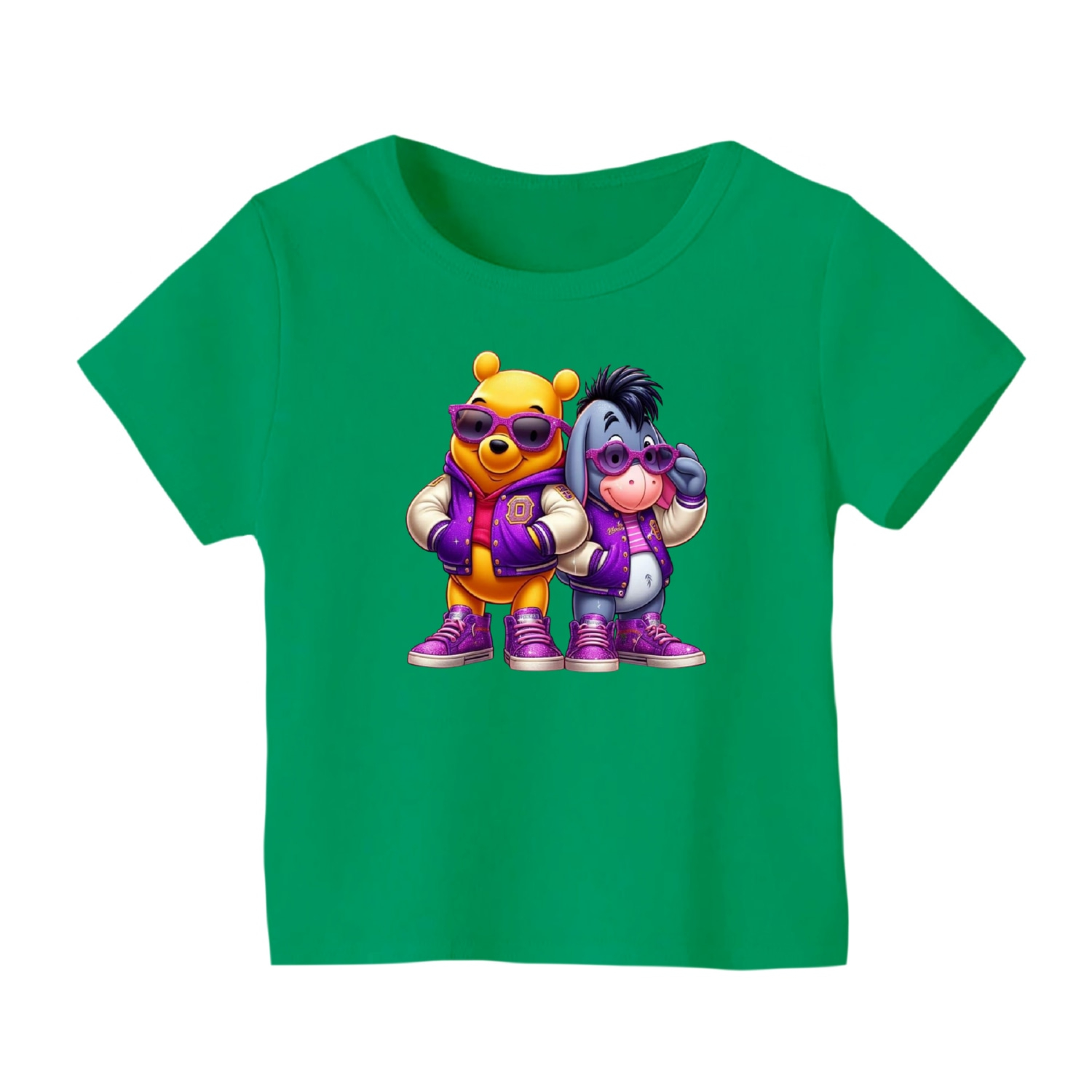 تی شرت آستین کوتاه بچگانه مدل پو کد 45 رنگ سبز