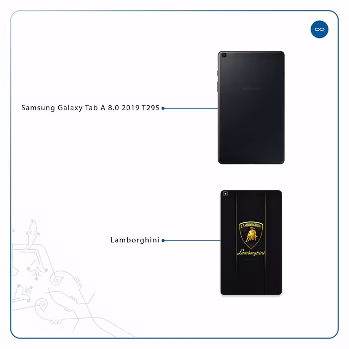 برچسب پوششی ماهوت مدل Lamborghini مناسب برای تبلت سامسونگ Galaxy Tab A 8.0 2019 T295