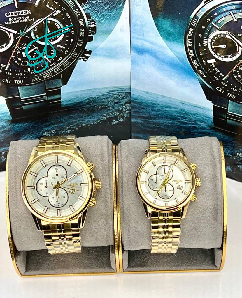 خرید ست ساعت مردانه و زنانه سیتیزن تک موتوره موتور ژاپن رنگ ثابت کیفیت عالی دارای رنگبندی کد 2116819 - ردگل