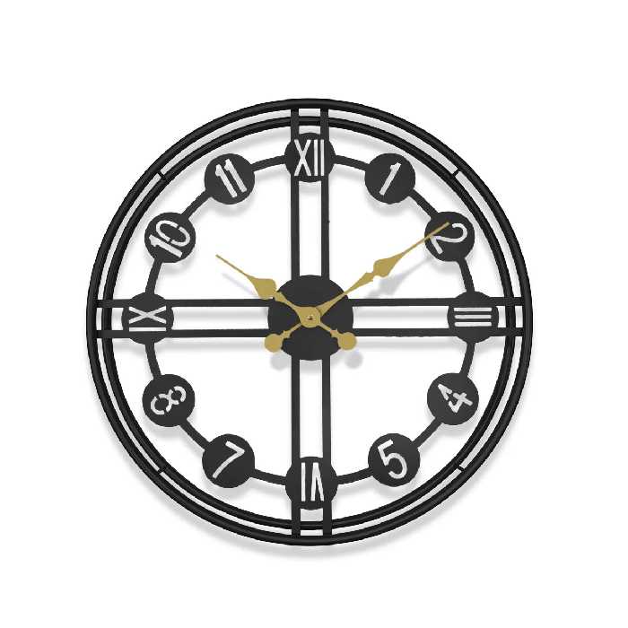 ساعت دیواری آرام مدل سه بعدی فلزی کد 6017