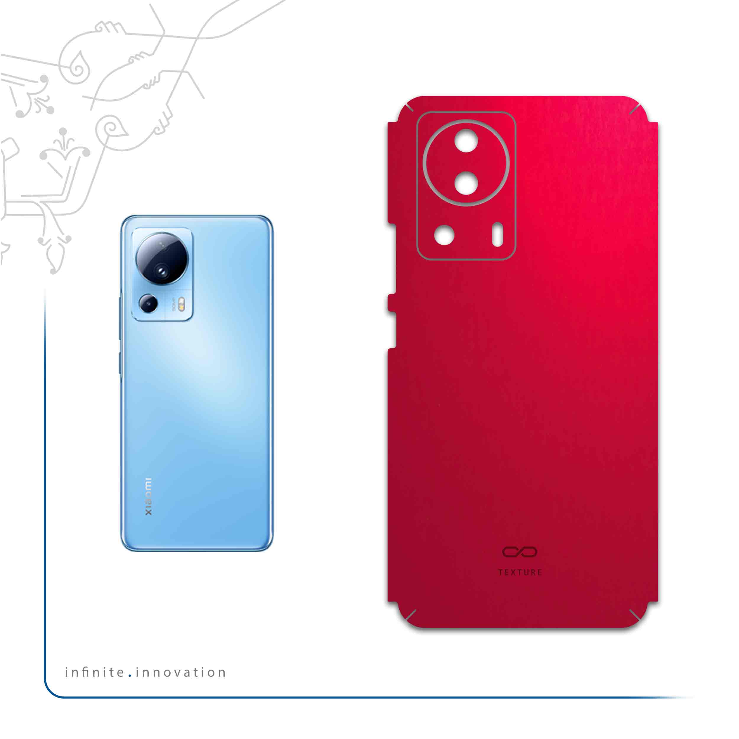 برچسب پوششی ماهوت مدل Matte-Warm-Red مناسب برای گوشی موبایل شیائومی 13 Lite