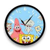 ساعت دیواری  راویتا مدل باب اسفنجی کد 3418  در رنگ های مشکی و سفید 