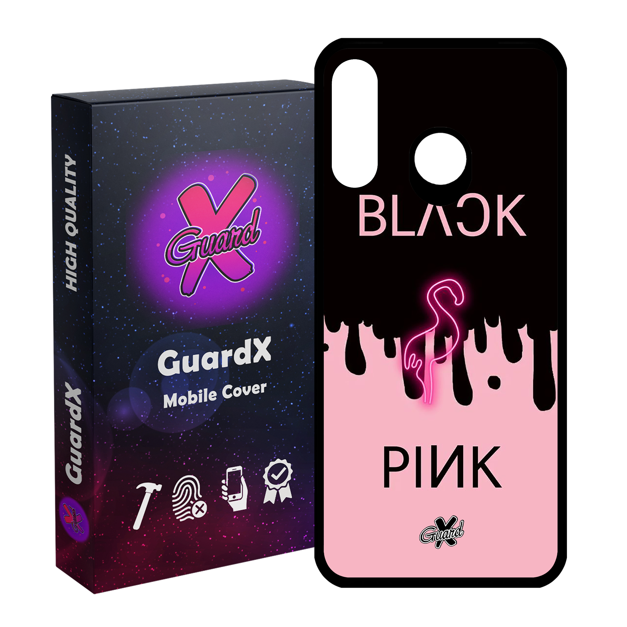 کاور گارد ایکس طرح Black Pink مدل Glass10275 مناسب برای گوشی موبایل هوآوی P30 Lite
