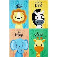 تابلو نقاشی رنگ روغن طرح حیوانات کد 01 مجموعه 4عددی