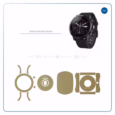 برچسب ماهوت طرح Matte Gold مناسب برای ساعت هوشمند شیایومی Amazfit Stratos