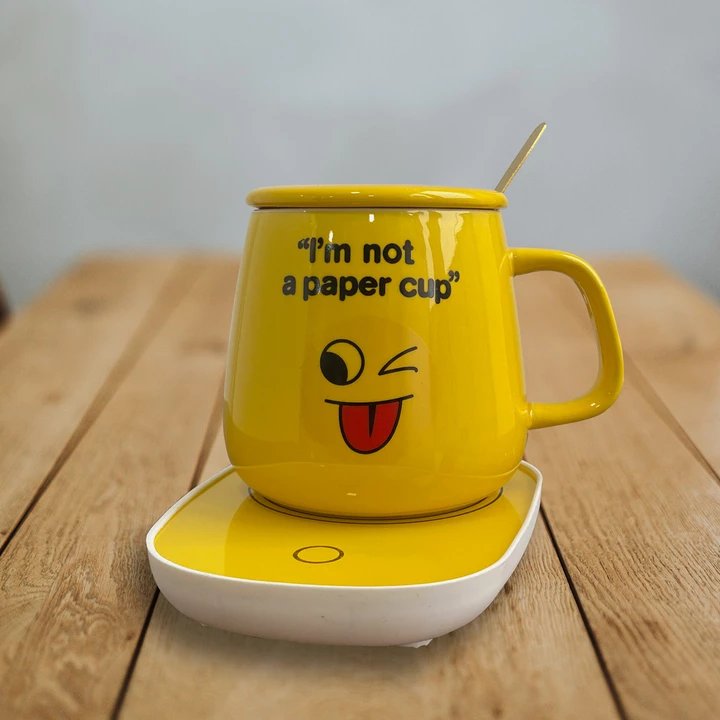 ماگ حرارتی مدل emoji 03 به همراه صفحه گرمکن

