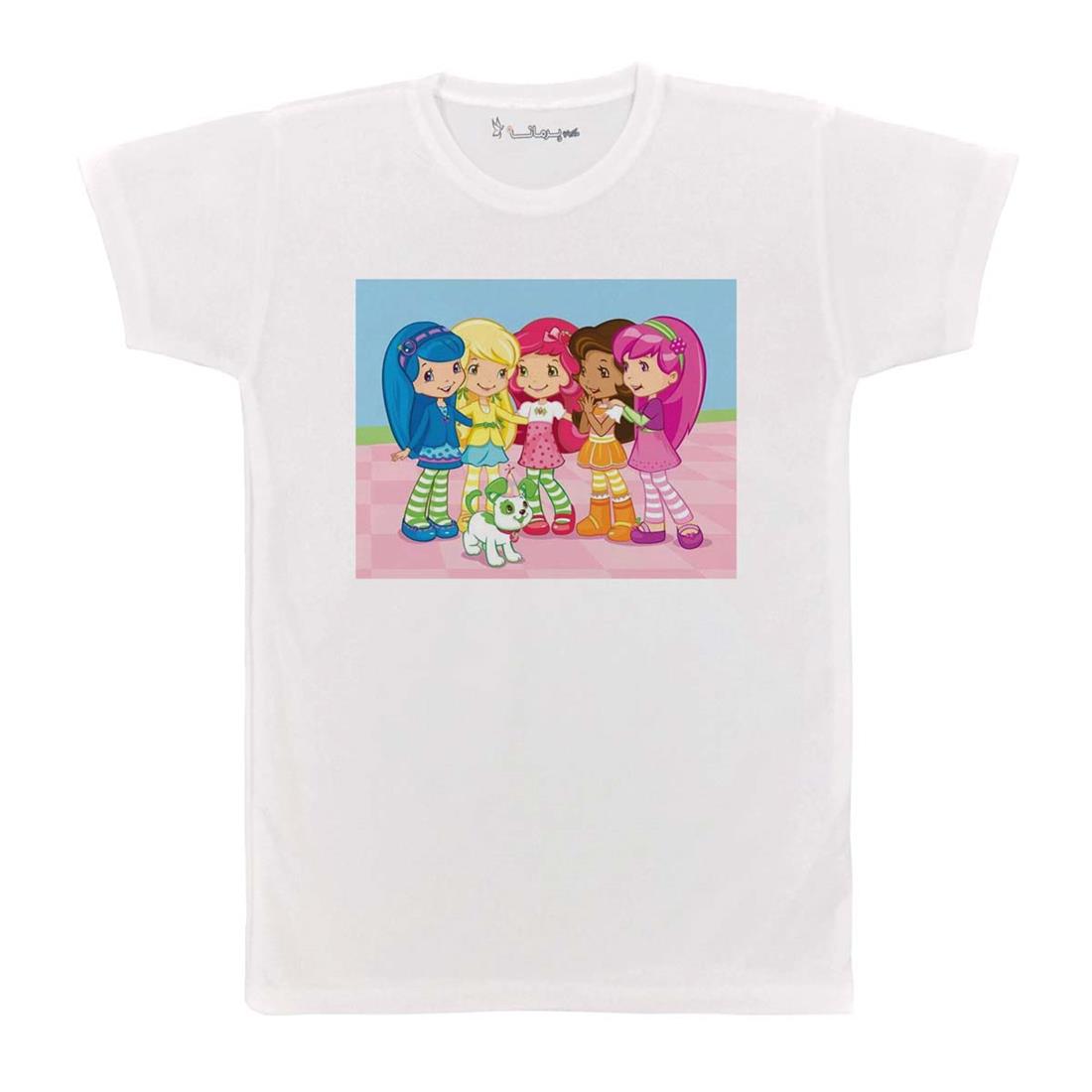 تی شرت بچگانه پرمانه طرح دختر توت فرنگی کد pmt.5157