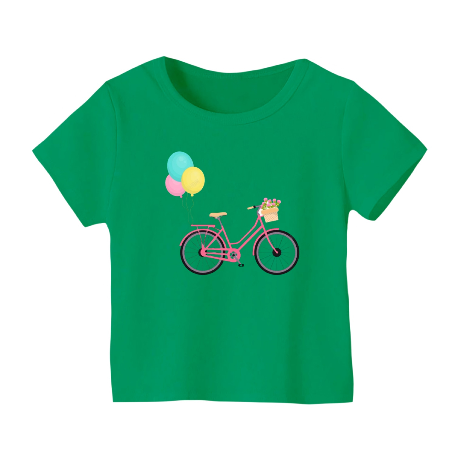 تی شرت آستین کوتاه بچگانه مدل دوچرخه کد 12 رنگ سبز
