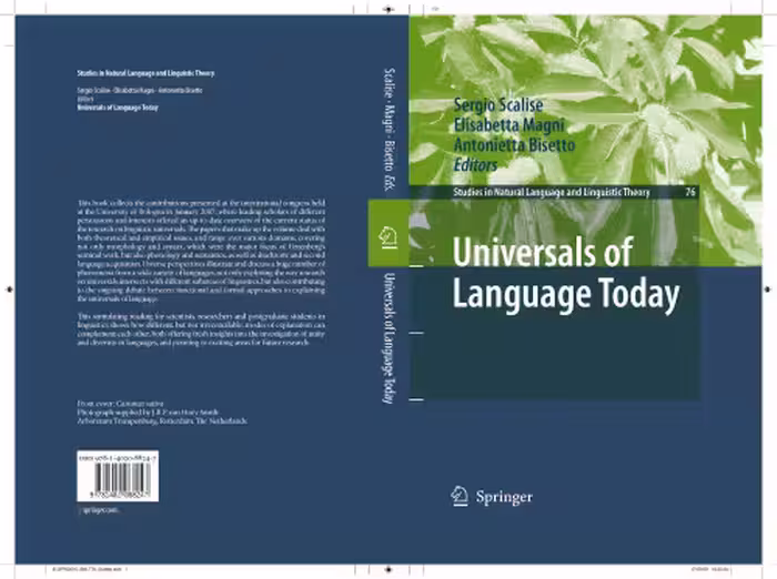 خرید و دانلود نسخه کامل کتاب Universals of Language Today (Studies in Natural Language and Linguistic Theory)