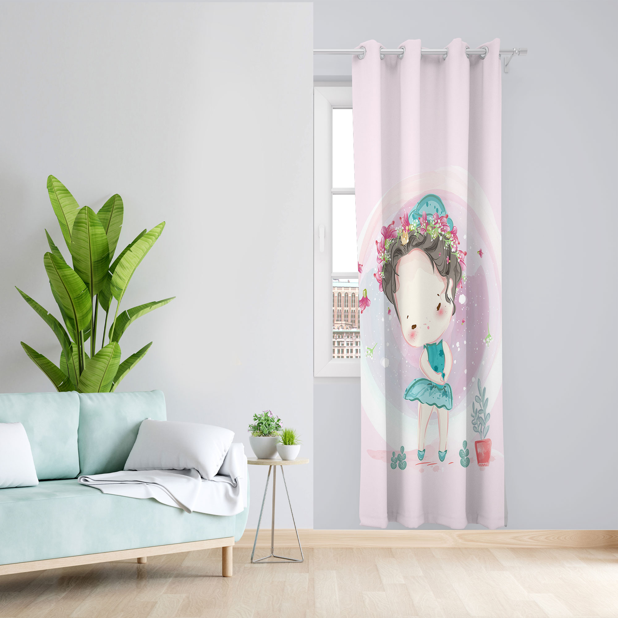 پرده مدل دختر مخمل پانچی کد 4183 سایز 140x280 سانتی متر