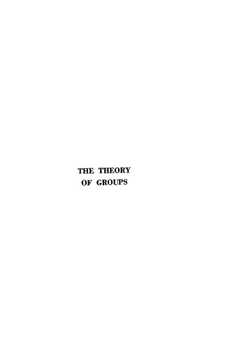 خرید و دانلود نسخه کامل کتاب The Theory of Groups Volume Two