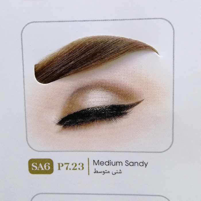 رنگ ابرو پالمور کیت کامل رنگ اکسیدان کاسه و فرچه شماره رنگ SA6 یا  P7. 23 شنی متوسط