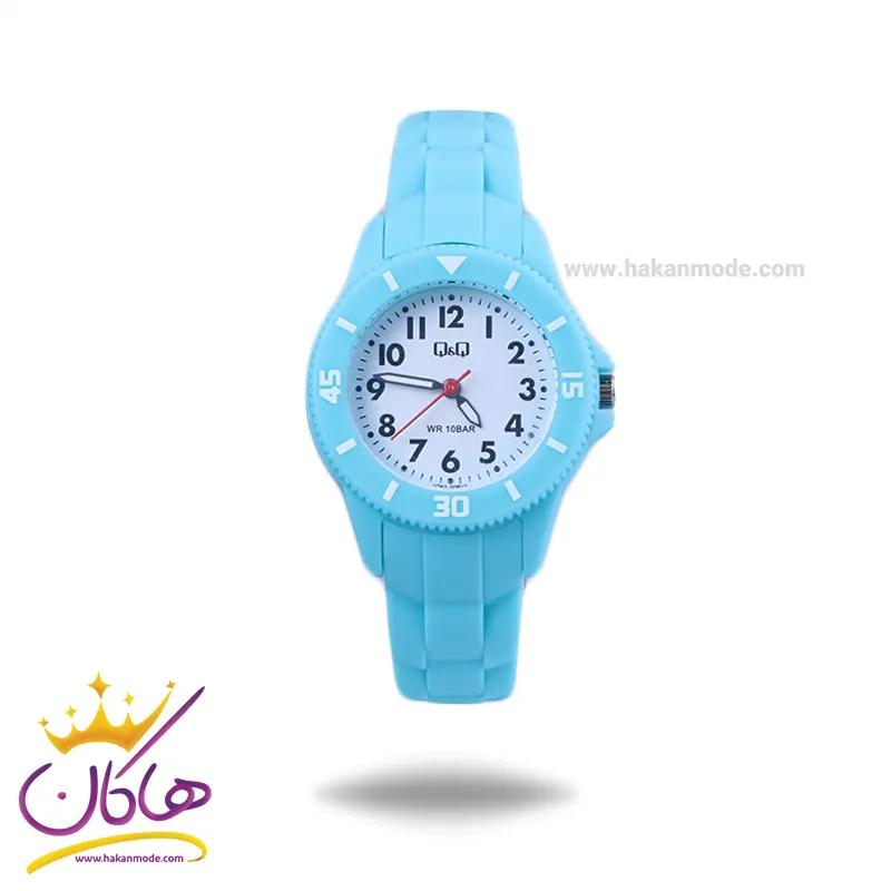 ساعت عقربه ای پسرانه کیو اند کیو بند رابر آبی AV26A-006VY