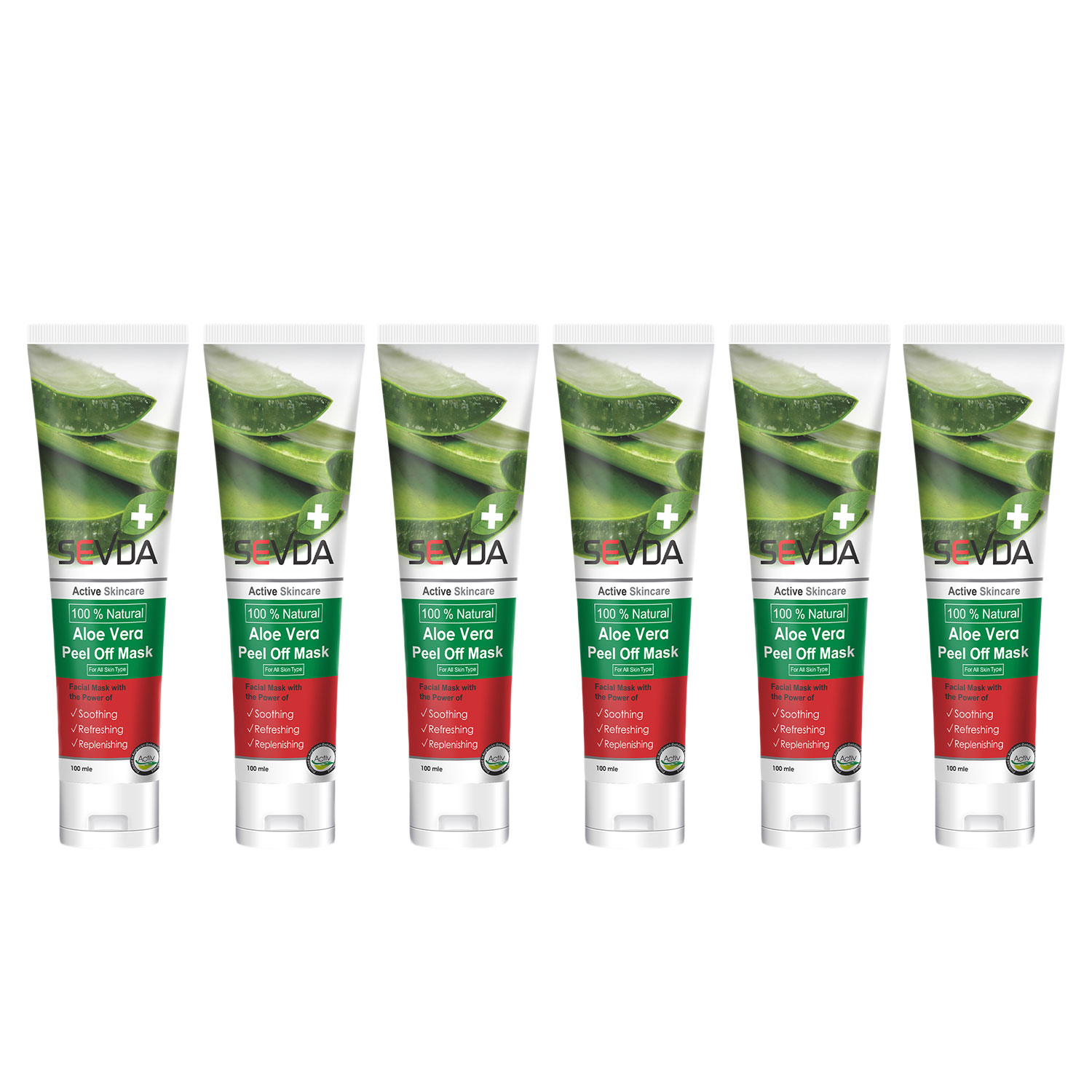  ماسک صورت سودا مدل آلوئه ورا حجم 100 میلی لیتر مجموعه 6 عددی