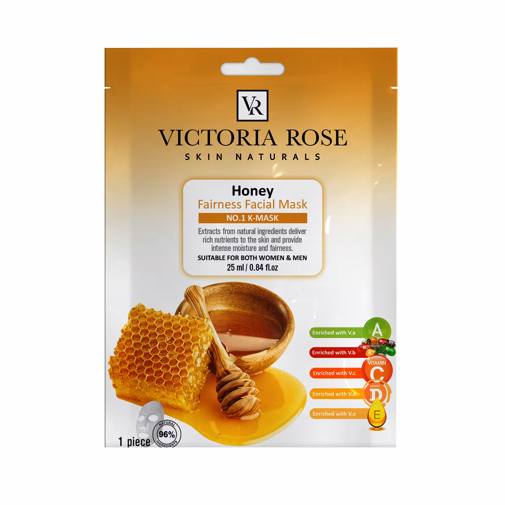 ماسک صورت ویکتوریا رز مدل Honey حجم 25 میلی لیتر بسته 5 عددی