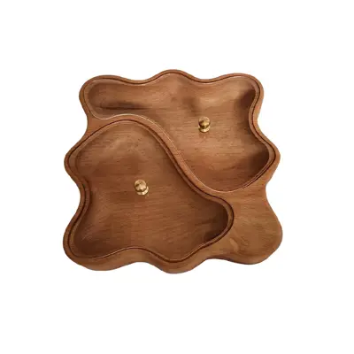 ظرف پذیرایی چوبی گردوچ مدل مارپیچ کد LT - 2500