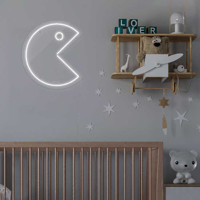 چراغ دیواری نئون دیزاین مدل Packman_WHT