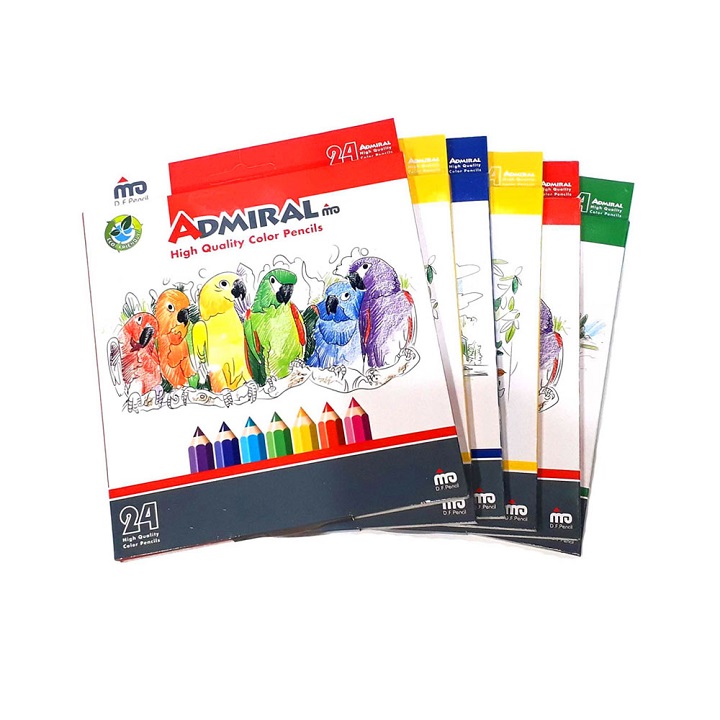 مداد رنگی 24 رنگ مقوایی ادمیرال