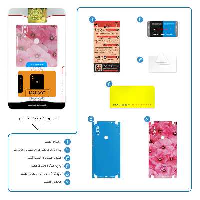 برچسب پوششی ماهوت مدل Pink-Flower-FullSkin مناسب برای گوشی موبایل شیائومی Redmi 7