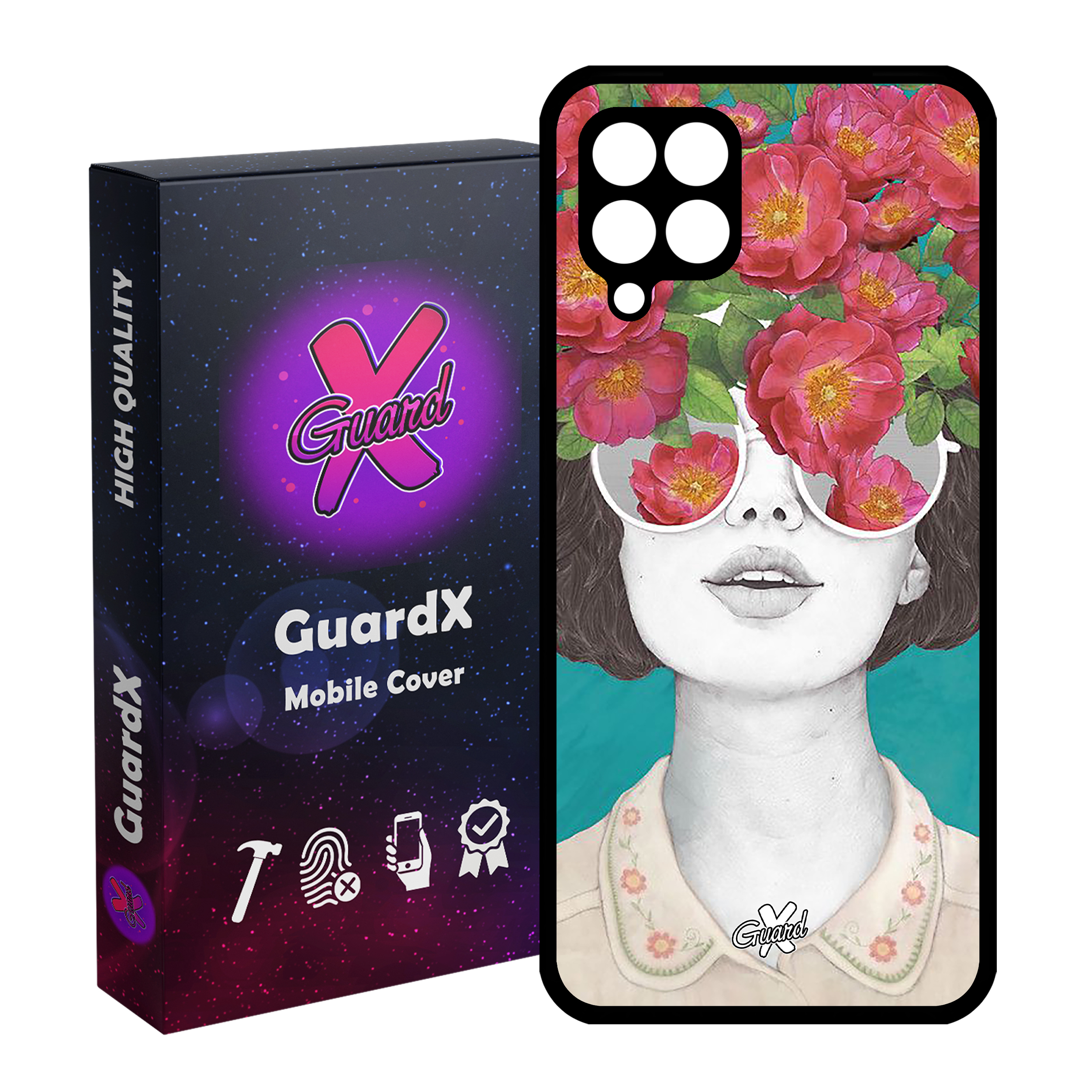 کاور گارد ایکس طرح Girl مدل Glass10148 مناسب برای گوشی موبایل سامسونگ Galaxy A22 4G