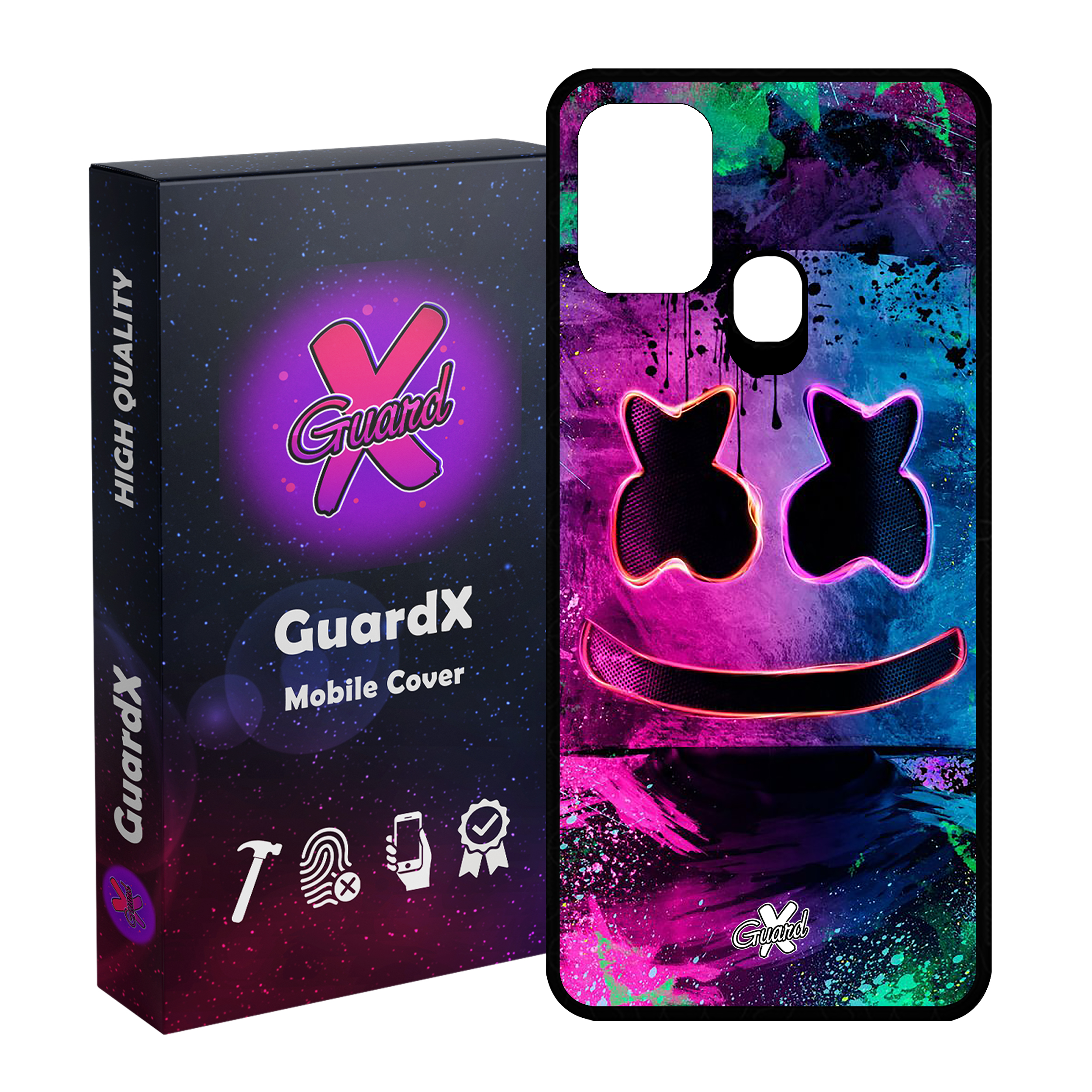 کاور گارد ایکس طرح Marshmello مدل Glass10028 مناسب برای گوشی موبایل سامسونگ Galaxy M31 / M31 Prime / F41