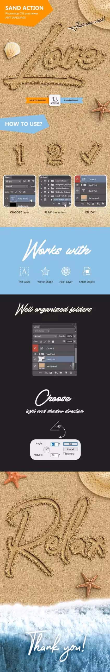 دانلود Sand Text – Photoshop Action – اکشن فتوشاپ نوشته روی شن