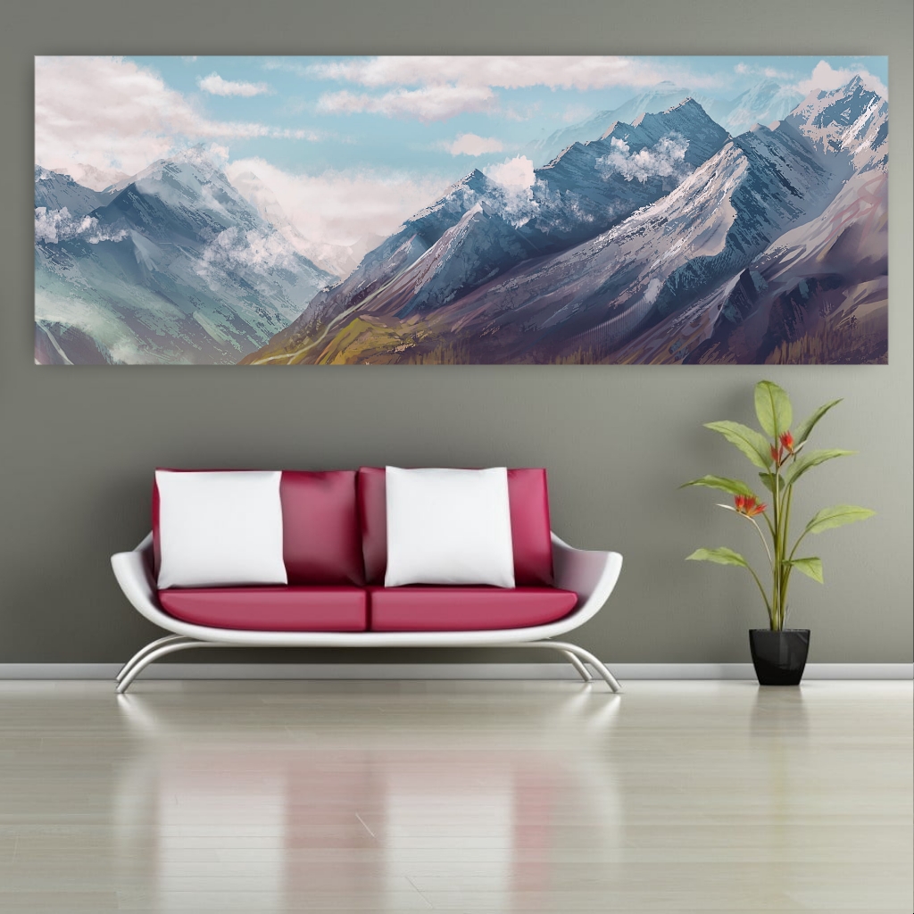 تابلو بوم طرح کوه و زمستان مدل SDB3513