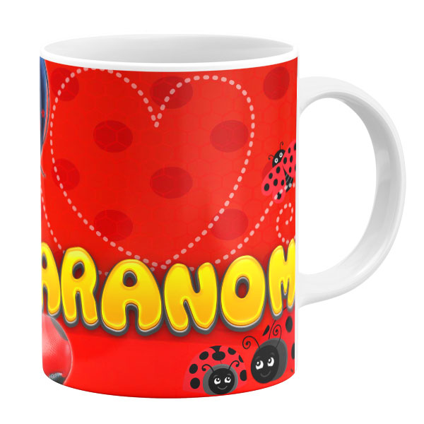 ماگ طرح دختر کفشدوزکی مدل ترنم