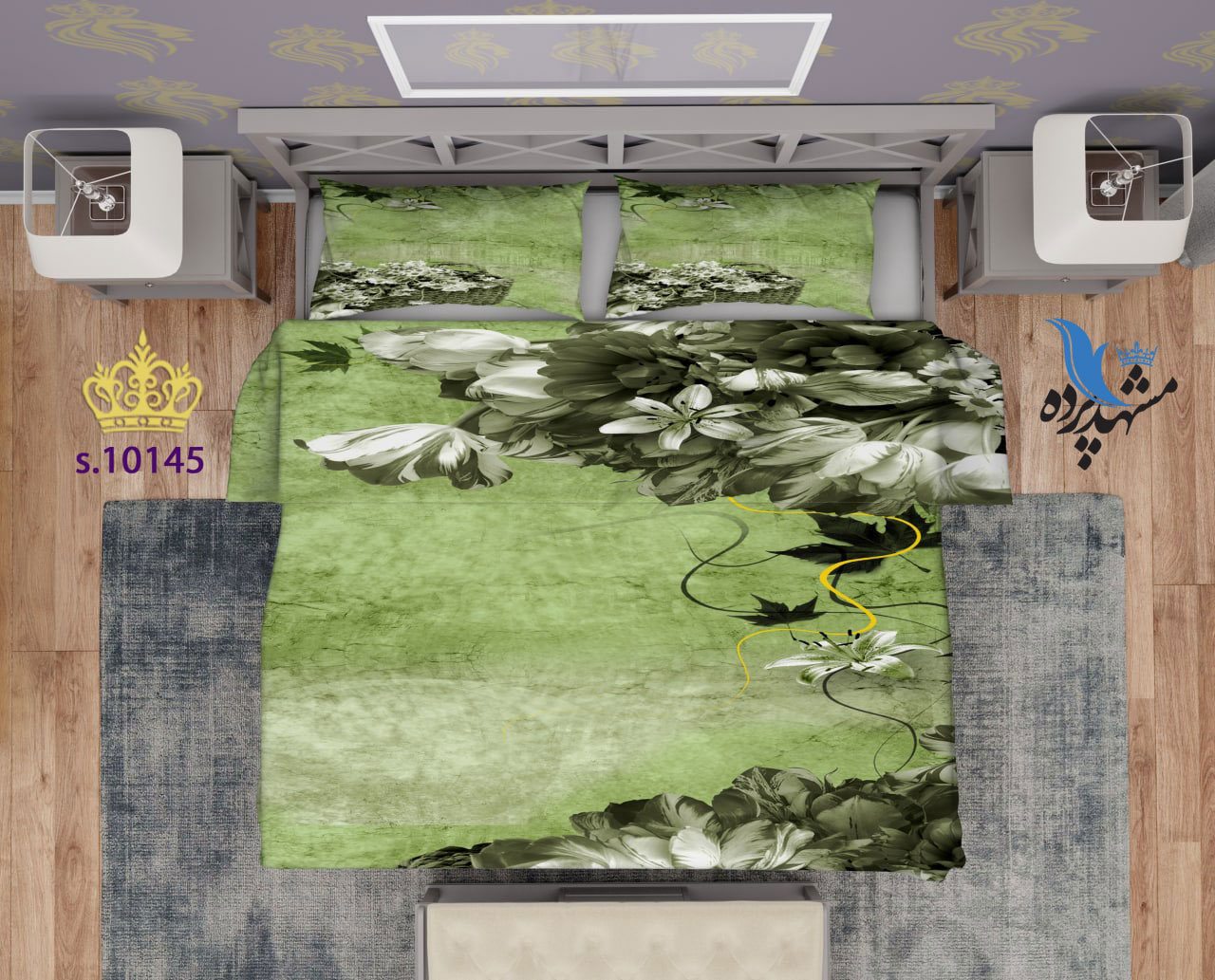 ست روتختی دو نفره طرح طبیعت گل S10145