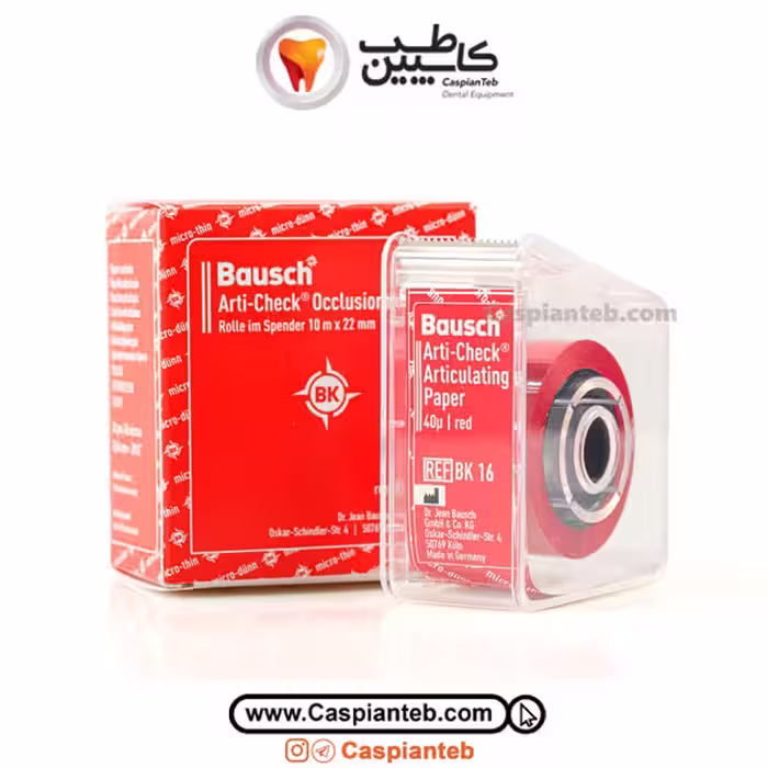 کاغذ آرتیکولاسیون رولی 40 میکرون باوش Bausch bk16 رنگ قرمز کاغذ آرتیکولاسیون